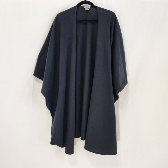 VINTAGE Kathleen For Sweet Herb Lagenlook Black Charcoal Cape Wrap One Size USA - Picture 1 of 14